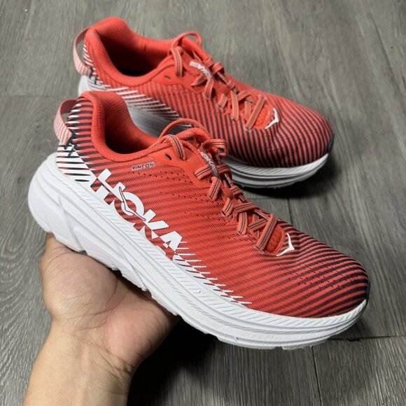 Hoka One One Rincon 2 Shoes Womens Size 7 Coral Running Sneakers 1110515 HCWH